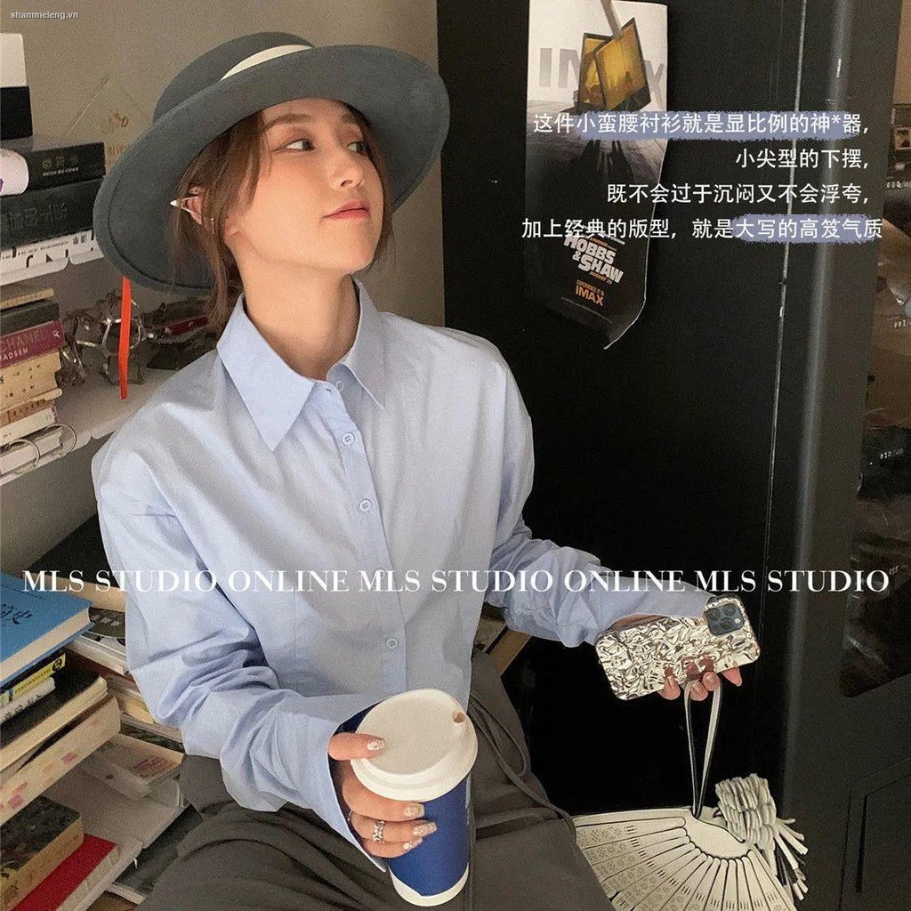 Áo sơ mi tay dài màu sắc ngọt ngào thời trang mùa thu 2021