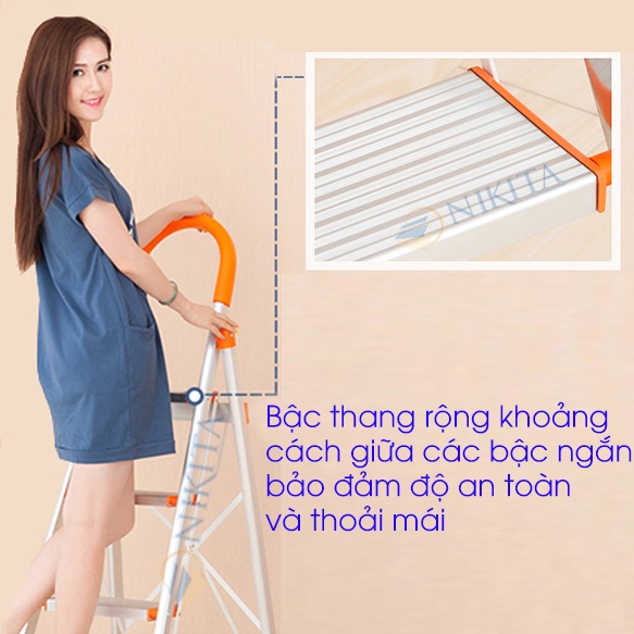 Thang ghế Inox gia đình - xếp gọn - Chính hãng NIKITA
