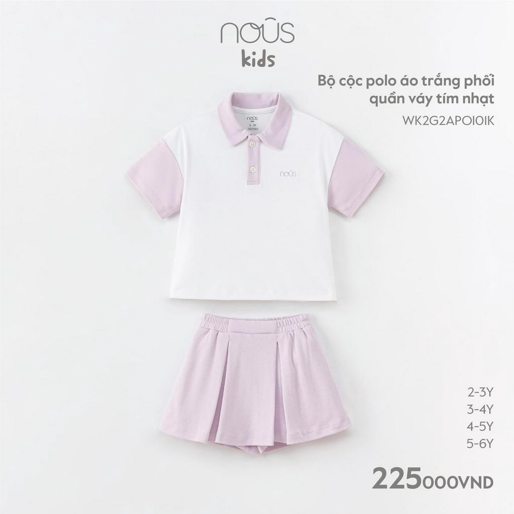 [3-6Y]Bộ polo cộc tay Nous dành cho bé trai bé gái thời trang đi học đi chơi cao cấp