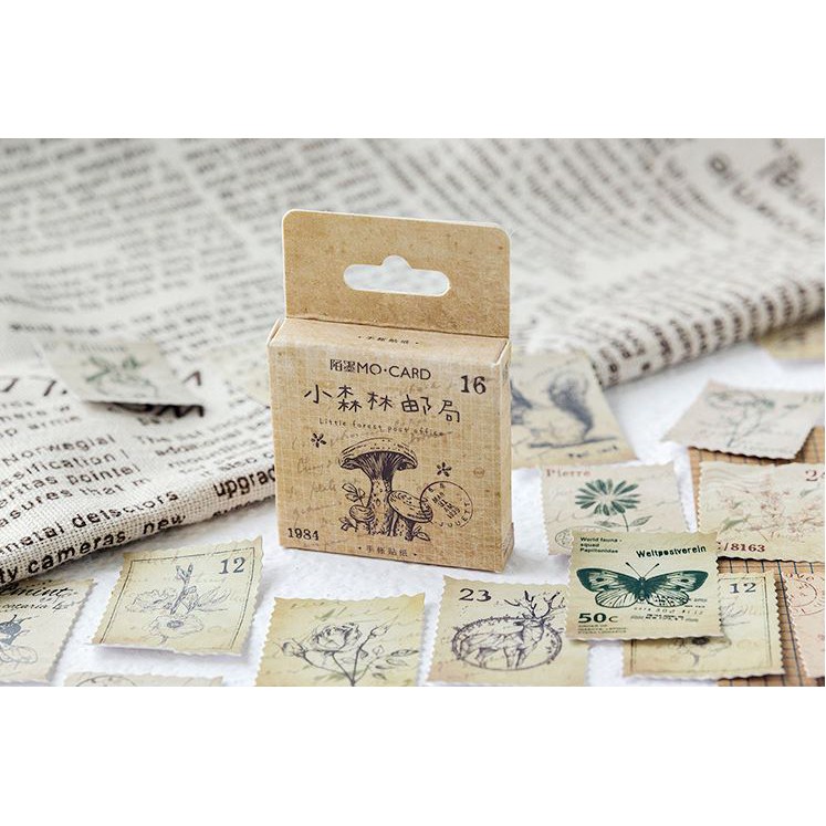 Bộ 46 Sticker Hàn Quốc trang trí phong cách vintage xinh xắn E17