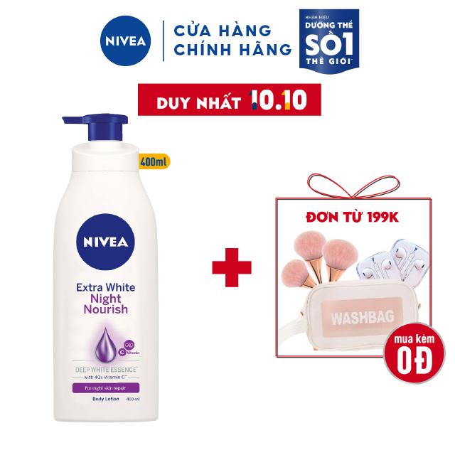 Sữa dưỡng thể giúp săn da, dưỡng trắng Nivea ban đêm (400ml) – 88126