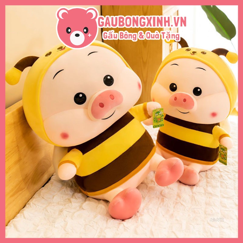 Gấu Bông Heo Ong Ngồi siêu Cute, Thú Nhồi Bông Chú Lợn Ong Vàng dáng đứng đáng yêu, Quà tặng cao cấp Gaubongxinh.vn