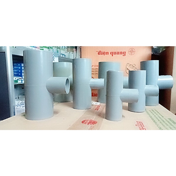 Tê PVC giảm biến ra nhiều kích thước 60 mm thu lại 21 mm, tê thu đáp ứng mọi công trình, không làm khó người xây dựng
