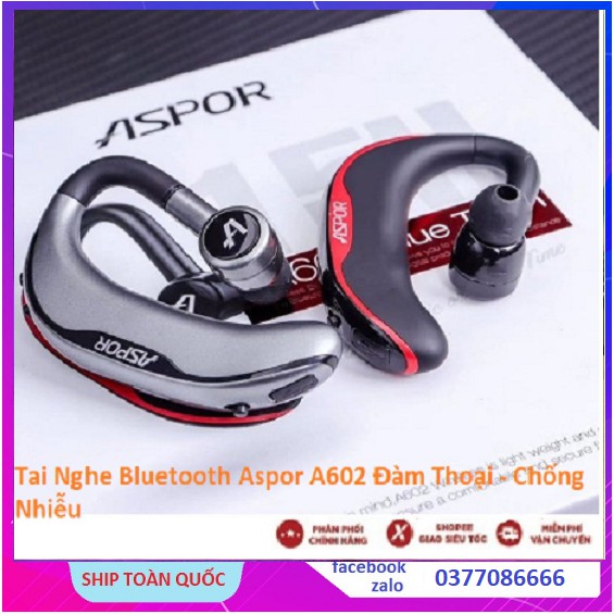 Tai Nghe Bluetooth Aspor A602 Earphone Chuyên Đàm Thoại - Chống Nhiễu - Hỗ Trợ Kết Nối Cùng Lúc 2 Máy Điện Thoại