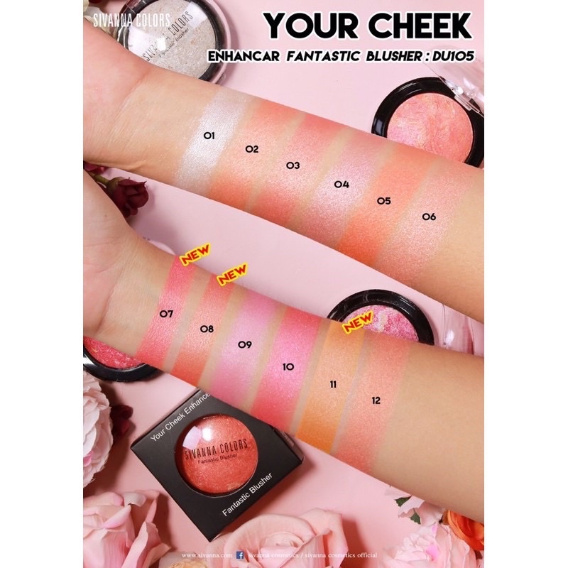 Phấn má hồng Ánh Nhũ Sivanna Fantastic Blusher DU105
