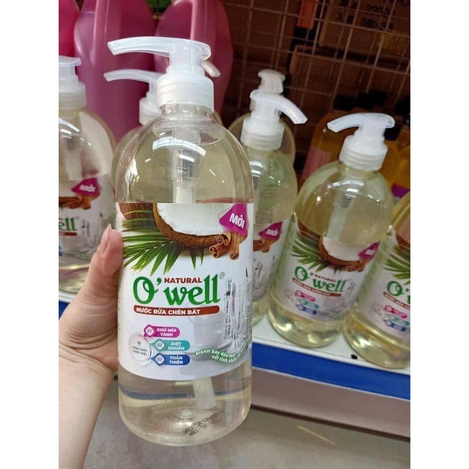 NƯỚC RỬA BÁT ORGANIC TINH DẦU QUẾ OWELL 1200ML/ nước rửa chén hương quế