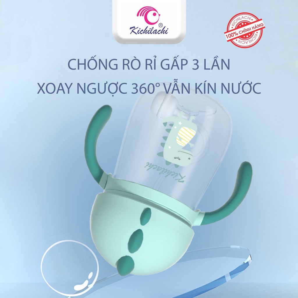 Bình Nước Cho Bé, Bình Tập Uống Nước Cho Bé Kichilachi Hình Khủng Long Dung Tích 240ml/360ml