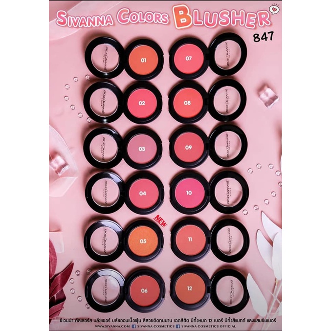 Phấn Má Hồng Sivanna Màu Cam Gạch Có Nhũ Nhỏ Xinh Sivanna Colors HF847