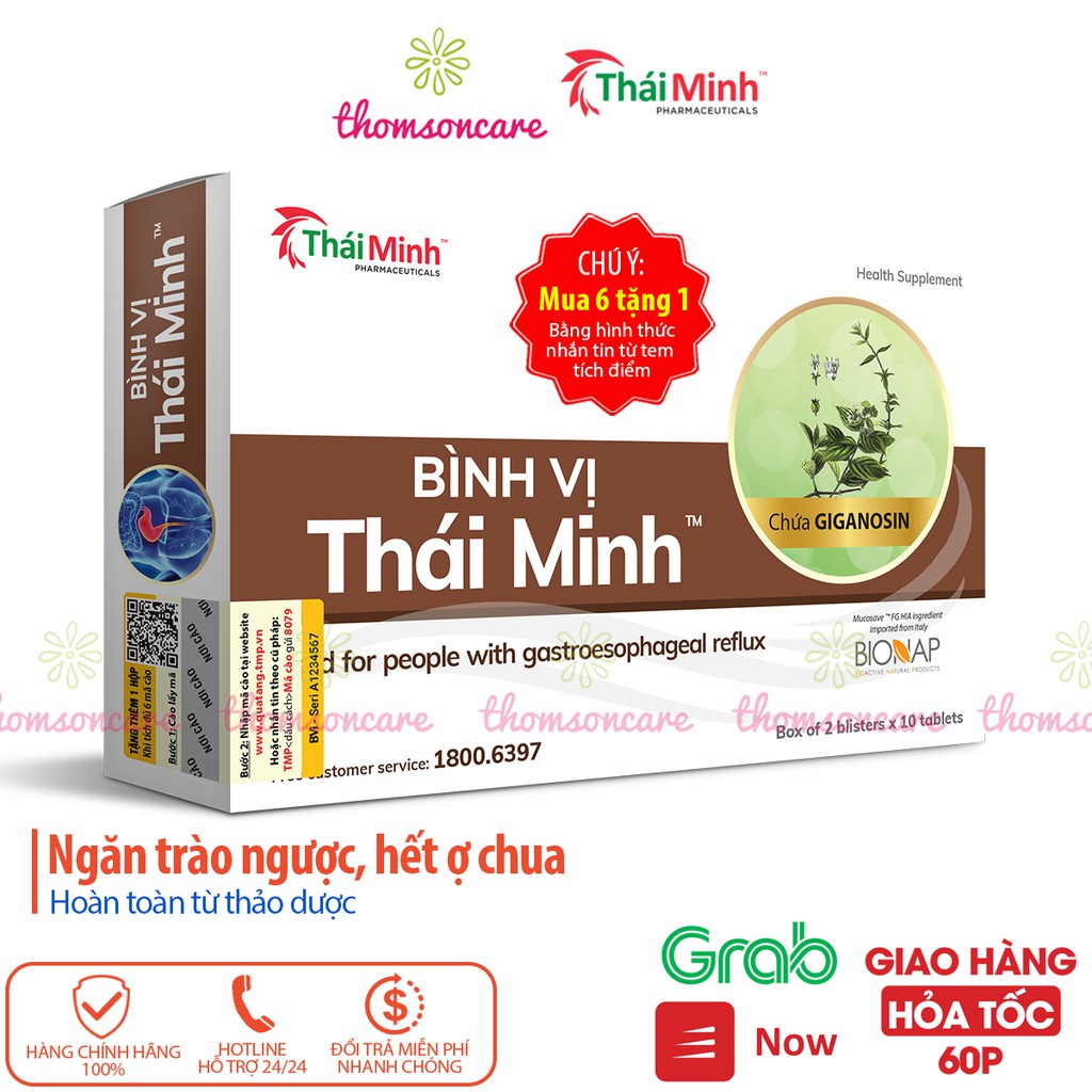 Bình Vị Thái Minh - hỗ trợ giảm đau dạ dày từ thảo dược - Mua 6 tặng 1 bằng tem tích điểm