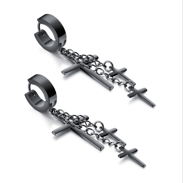 Bông Tai Tòn Ten Thánh Giá Titan Cao Cấp TT 1534