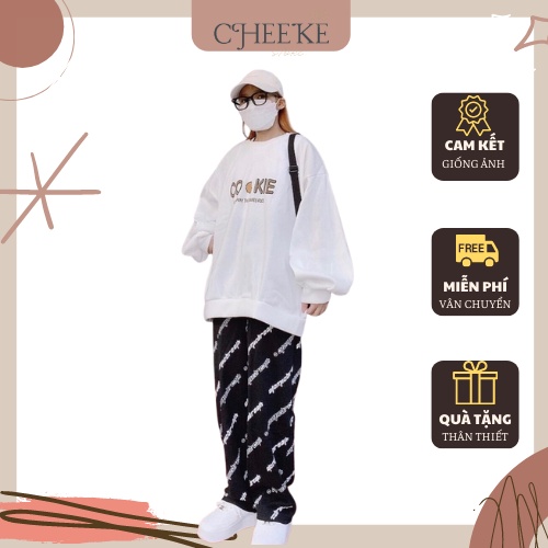 Áo Sweater Trắng In Bánh Cookie Cheek House Mã 594