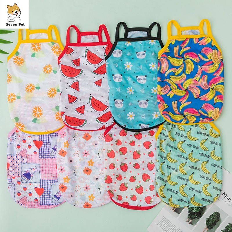 Áo Thun Mỏng Thoáng Khí In Họa Tiết Trái Cây Cho Thú Cưng Shih Tzu