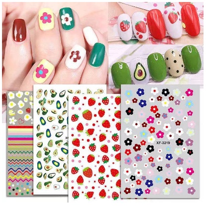 ✨✨Nhãn dán họa tiết 3D tự dính trang trí móng tay nghệ thuật độc đáo