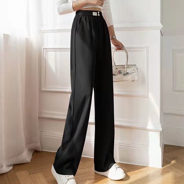 Quần dài SUXI ống rộng lưng cao màu sắc đơn giản thời trang xuân hè cho nữ