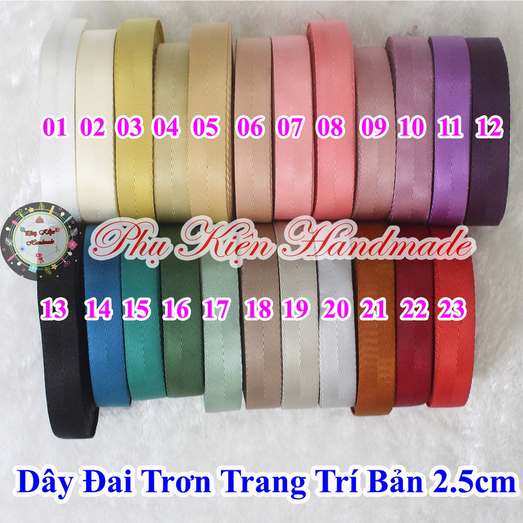 Dây đai trơn trang trí bản 2.5cm (15k/mét)