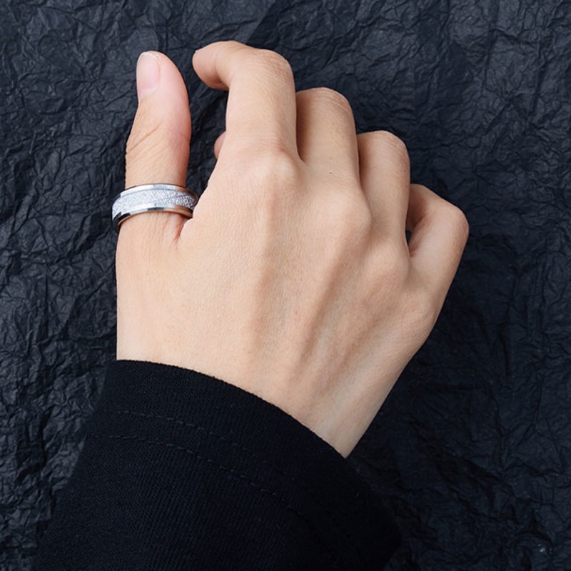 Nhẫn Thép Titan Đơn Giản Phong Cách Harajuku Đường Phố Cho Nam Nữ