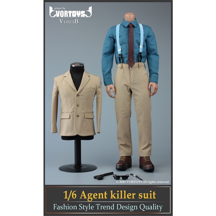Mô hình trang phục Nam 1/6 V1023 Agent Killer Suit - Hãng Vortoys