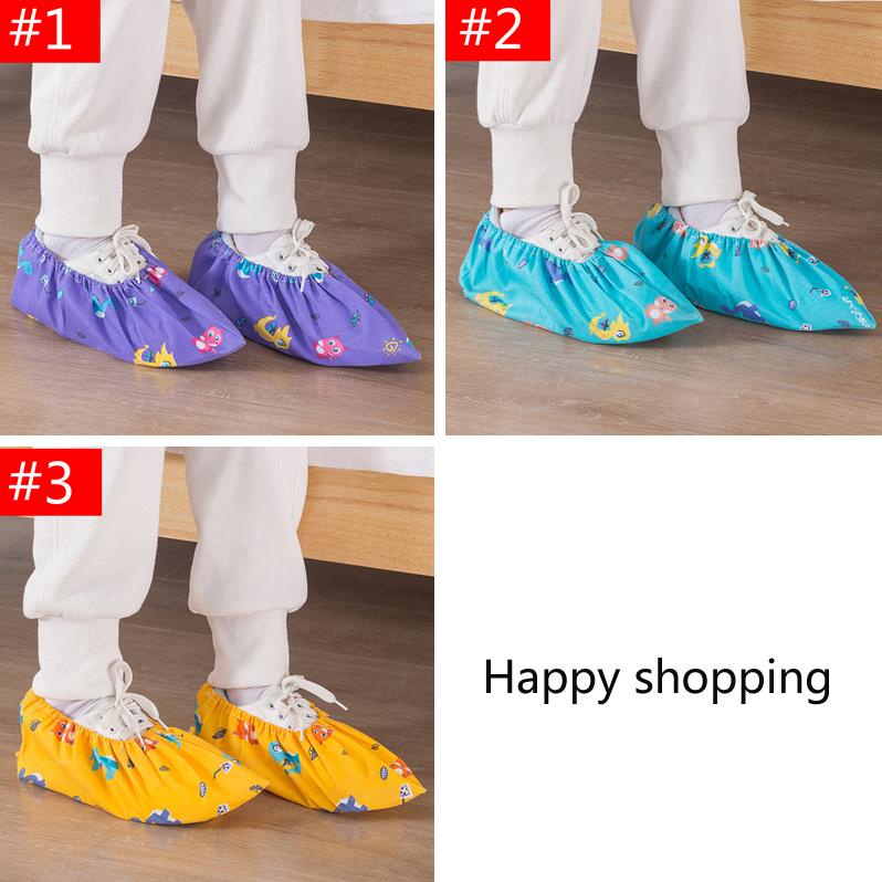 Đồ bọc giày bằng vải dày chống sờn chống trượt bằng vải cotton in hình hoạt hình