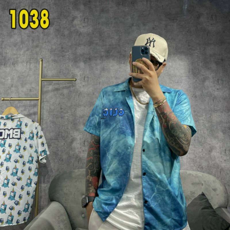 Áo Sơ Mi Tay Ngắn Unisex Cổ Bẻ Phong Cách Hàn Quốc Freesize