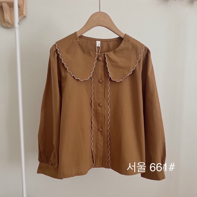 Sơ mi răng cưa viền màu
