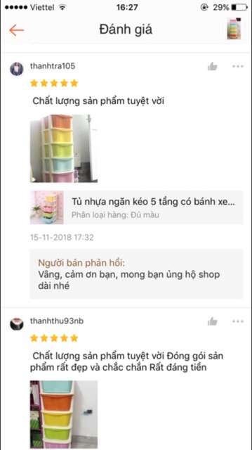 Tủ nhựa đa sắc ngăn kéo 5 tầng có bánh xe hàng Việt Nhật