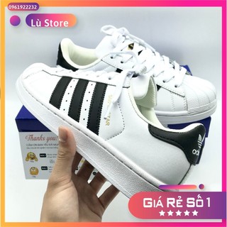 Giày superstar mũi sò 🎁CHUẨN 1:1🎁 Giày thể thao nữ trắng kẻ đen/ Sneaker nam nữ full box bill