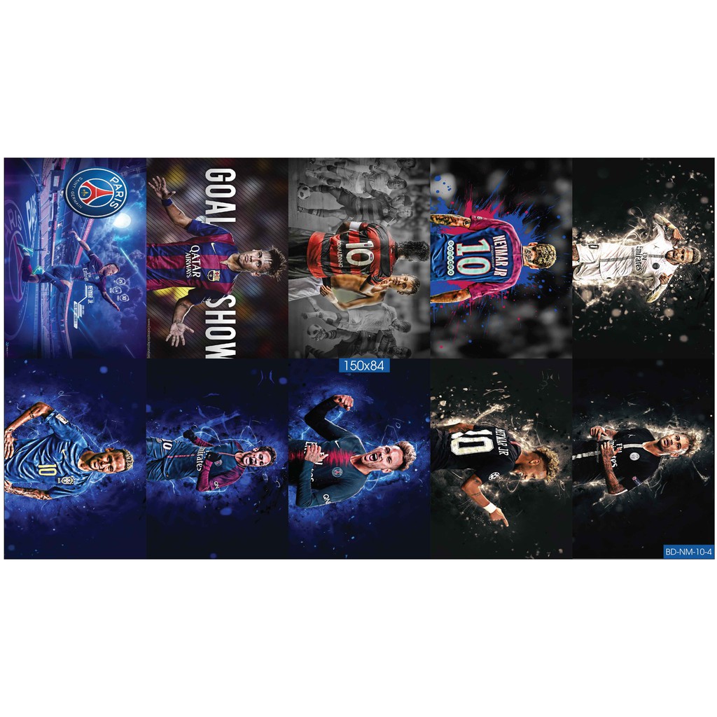 Combo Set 10 tờ Decal dán tường cầu thủ Neymar