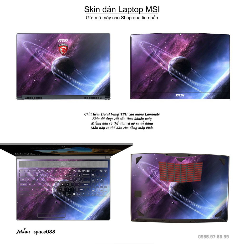 Skin dán Laptop MSI in hình không gian _nhiều mẫu 15 (inbox mã máy cho Shop)