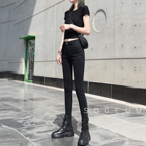 Quần kaki nữ trơn co giãn 4 chiều cực tốt, hai màu đen trắng, chuẩn form SML