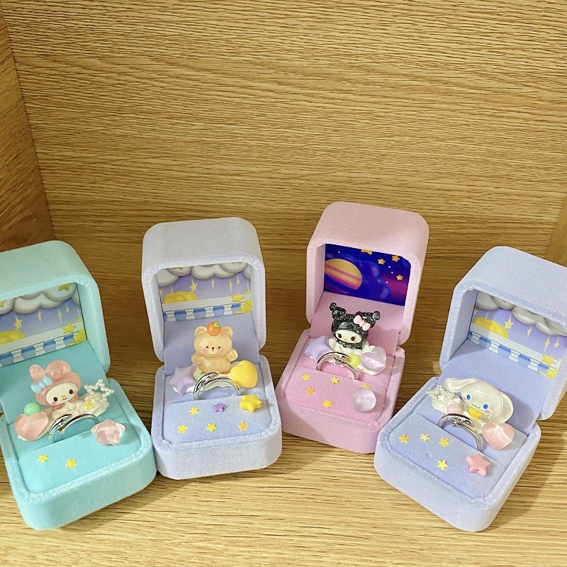 Bộ nguyên liệu làm hộp nhẫn hoạt hình My Melody Kuromi dễ thương làm quà tặng