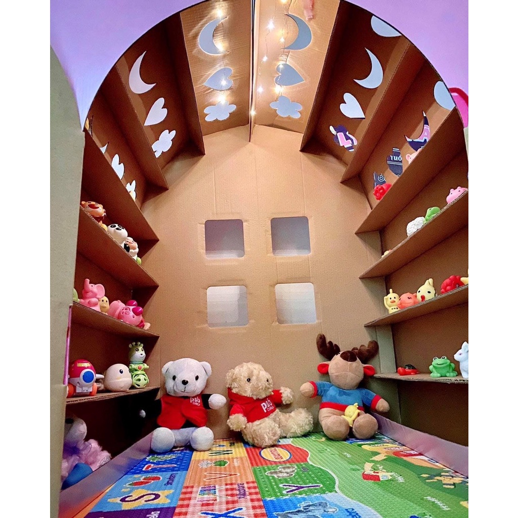 Nhà Bìa Giấy Carton Lắp Ghép An Toàn Hình Công Chúa Elsa