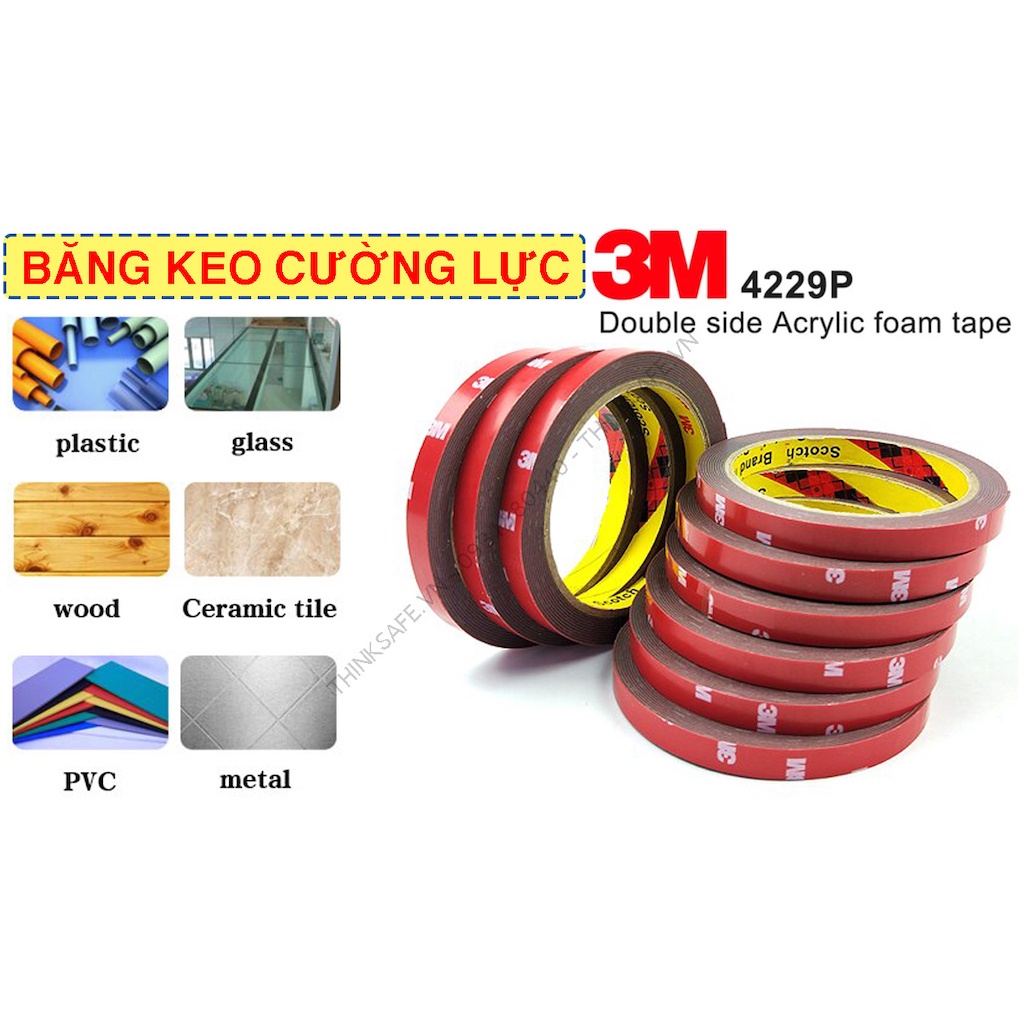 Băng dính 2 mặt Cường Lực siêu dính hãng 3M. Băng keo 3M, băng dính 3M dán phụ kiện