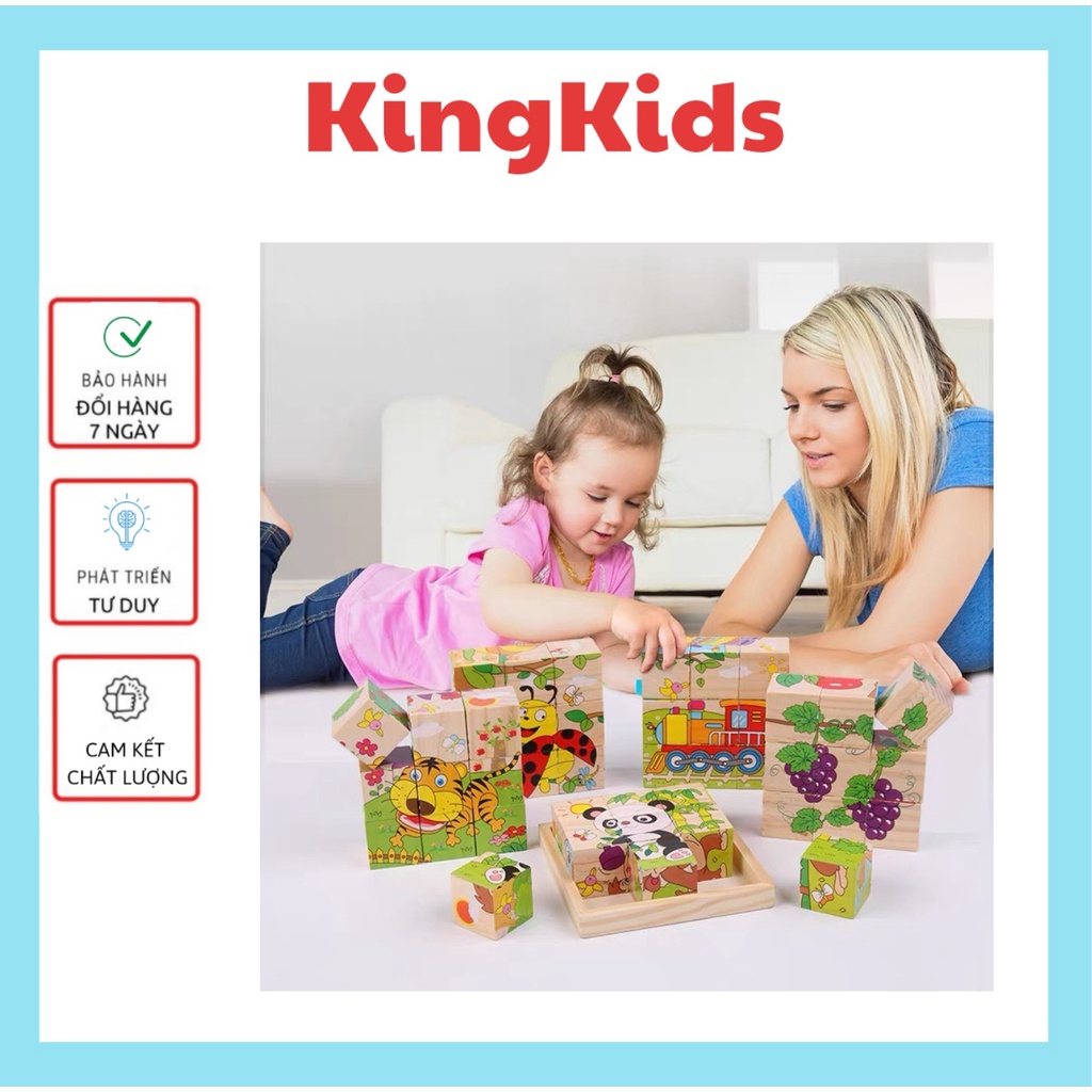 [Phát triển tư duy] Đồ chơi xếp hình khối rubik nhiều chủ đề sinh động cho bé KingKids
