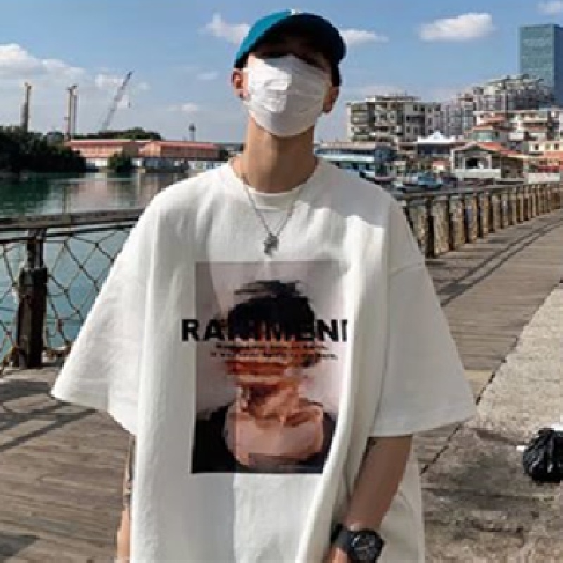 Áo Thun Dáng Rộng In Chữ Phong Cách Hàn Quốc Thời Trang Mùa Hè Cho Nam [M-8XL]