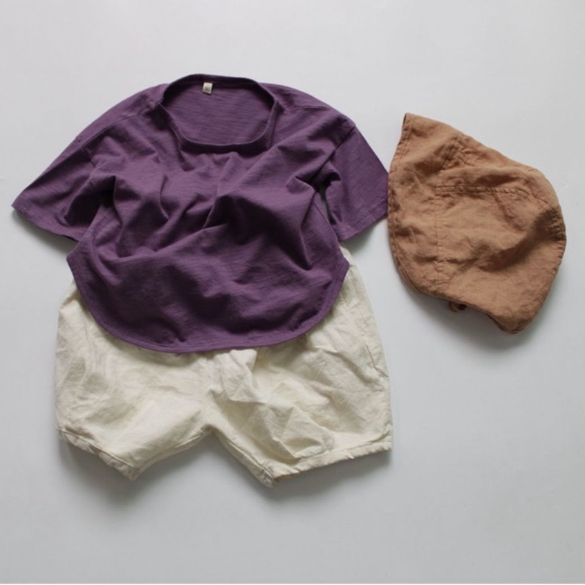 Quần Short Ống Rộng Bằng Vải Lanh Cotton Màu Sắc Đơn Giản Dành Cho Nam Nữ