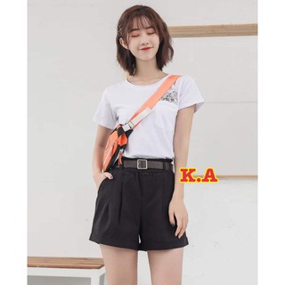 Quần đùi kaki nữ gập gấu (Không thắt lưng) cá tính