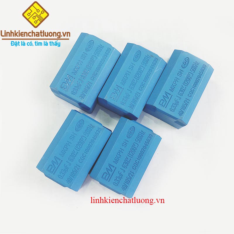 5 chiếc tụ bếp từ 0.33uF 1200V loại nằm màu xanh chính hãng BM