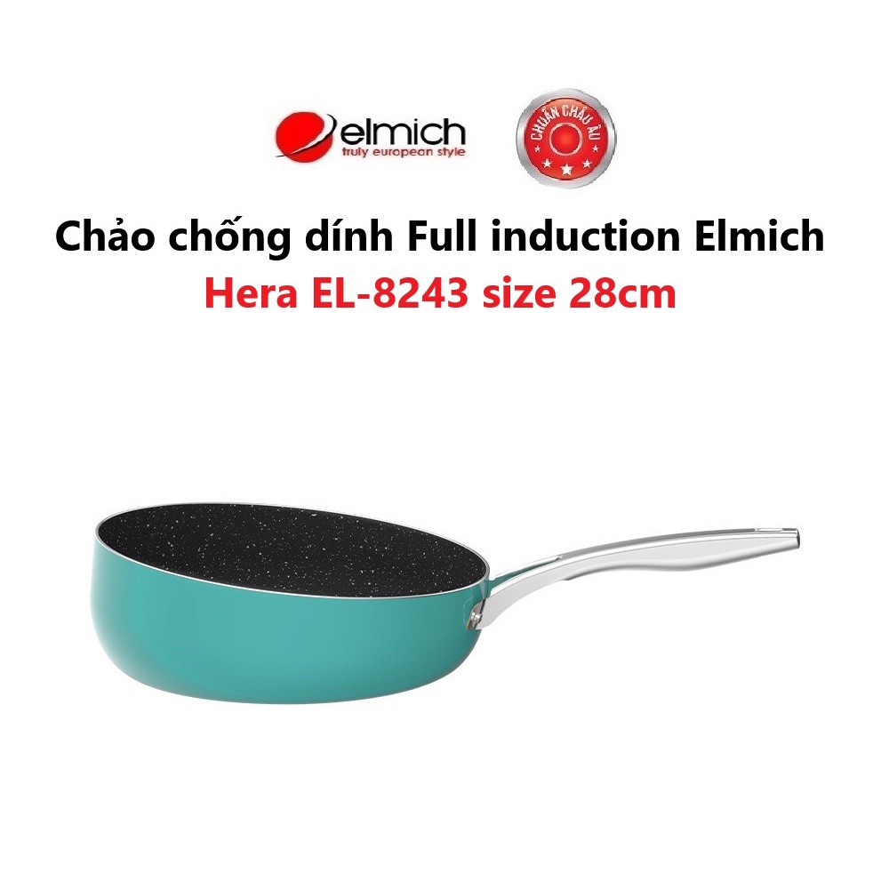 [LIFEMCMBP4 -12% đơn 250K] Chảo chống dính Full induction Elmich Hera size 28cm( Màu: Xanh/ Tím/ Vàng)