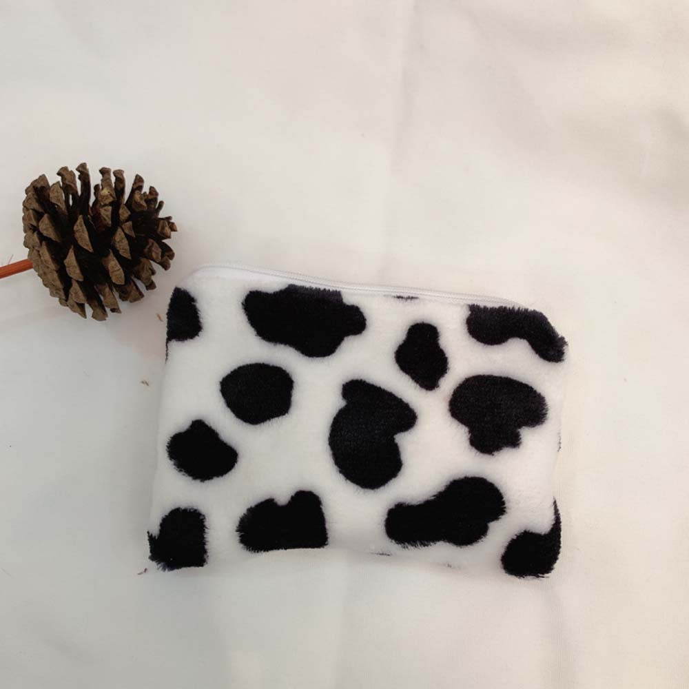 1 Túi Mini Đựng Tiền Xu Họa Tiết Bò Sữa Đáng Yêu