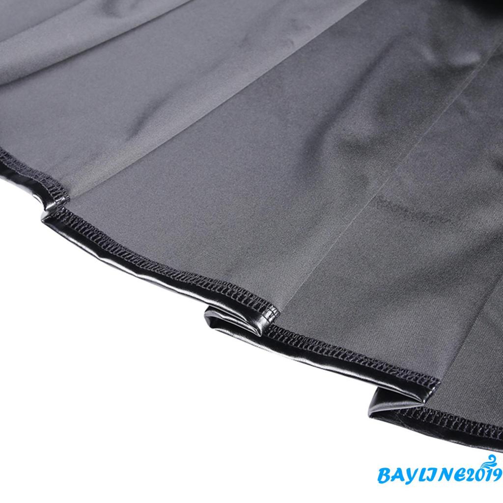 Chân váy da xếp ly lưng cao màu trơn khóa kéo thời trang xuân thu cho nữ