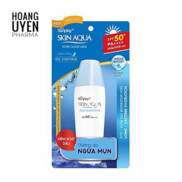 Chống nắng cho da mụn Sunplay Skin Aqua Acne Clear Milk