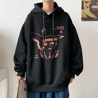 Áo Khoác Hoodie Tay Dài In Hoạt Hình Pikachu Dễ Thương Cho Các Cặp Đôi