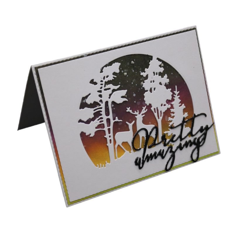 Khuôn Cắt Giấy Kim Loại Trang Trí Hình Nai Sừng Tấm Xinh Xắn