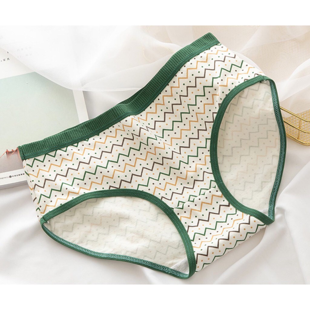 Quần Lót Gấu Xanh Lá Cây Họa Tiết Gấu Siêu Cute Chất Liệu Cotton Thoáng Mát Dành Cho Bạn Nữ