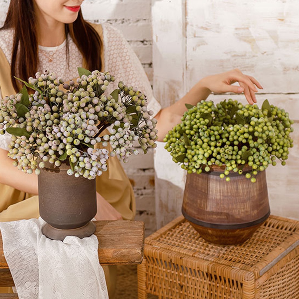 (Bất Ngờ) 1 Nhánh Quả Mọng Hoa Giống Như Thật Không Dễ Vỡ Lâu Trôi Cho Bữa Tiệc Gia Đình