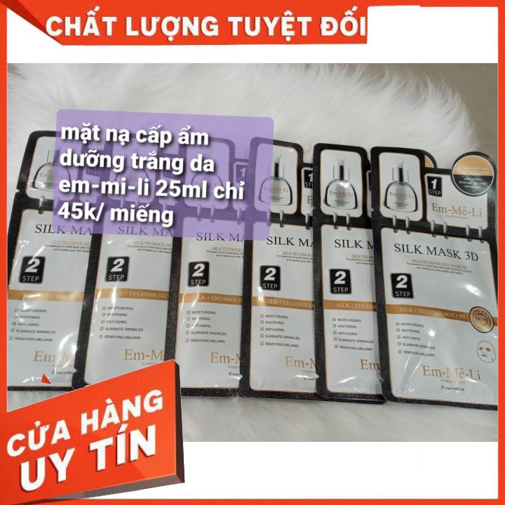 Mặt Nạ Lụa Tơ Tằm 3D Chống Lão Hóa EM-ME-LI Made In France 25ml chỉ 45k/  trắng mịn màng căng trẻ khỏe cơ da