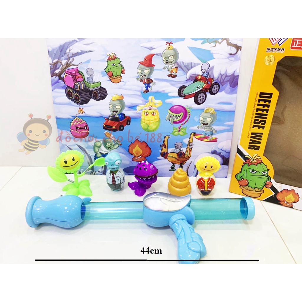 Đồ chơi súng bắn bóng thụt bóng zombie + mô hình zombie