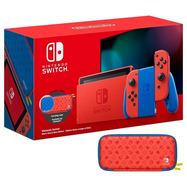 Máy Nintendo Switch Mario Red &amp; Blue Edition (kèm bóp đựng mario)