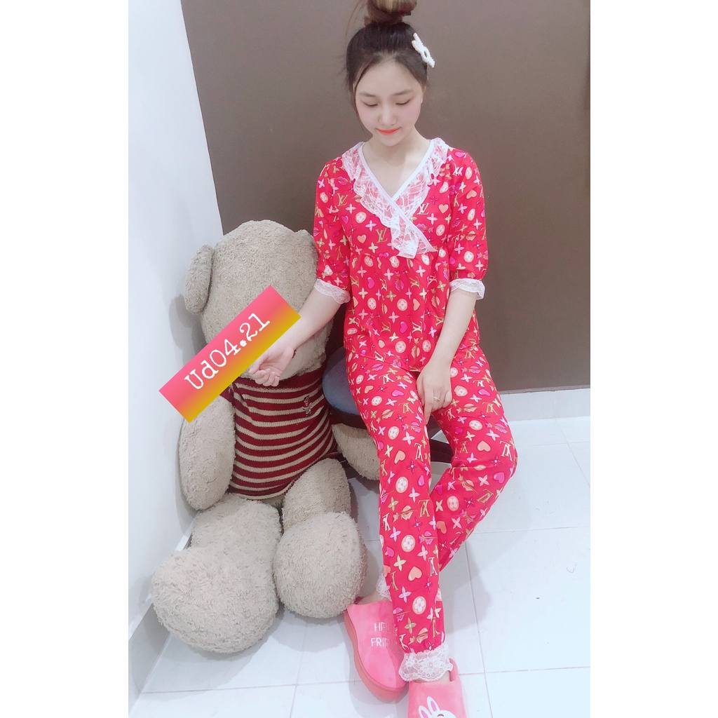 Bộ lụa tay lỡ viền ren from 58kg mẫu bận