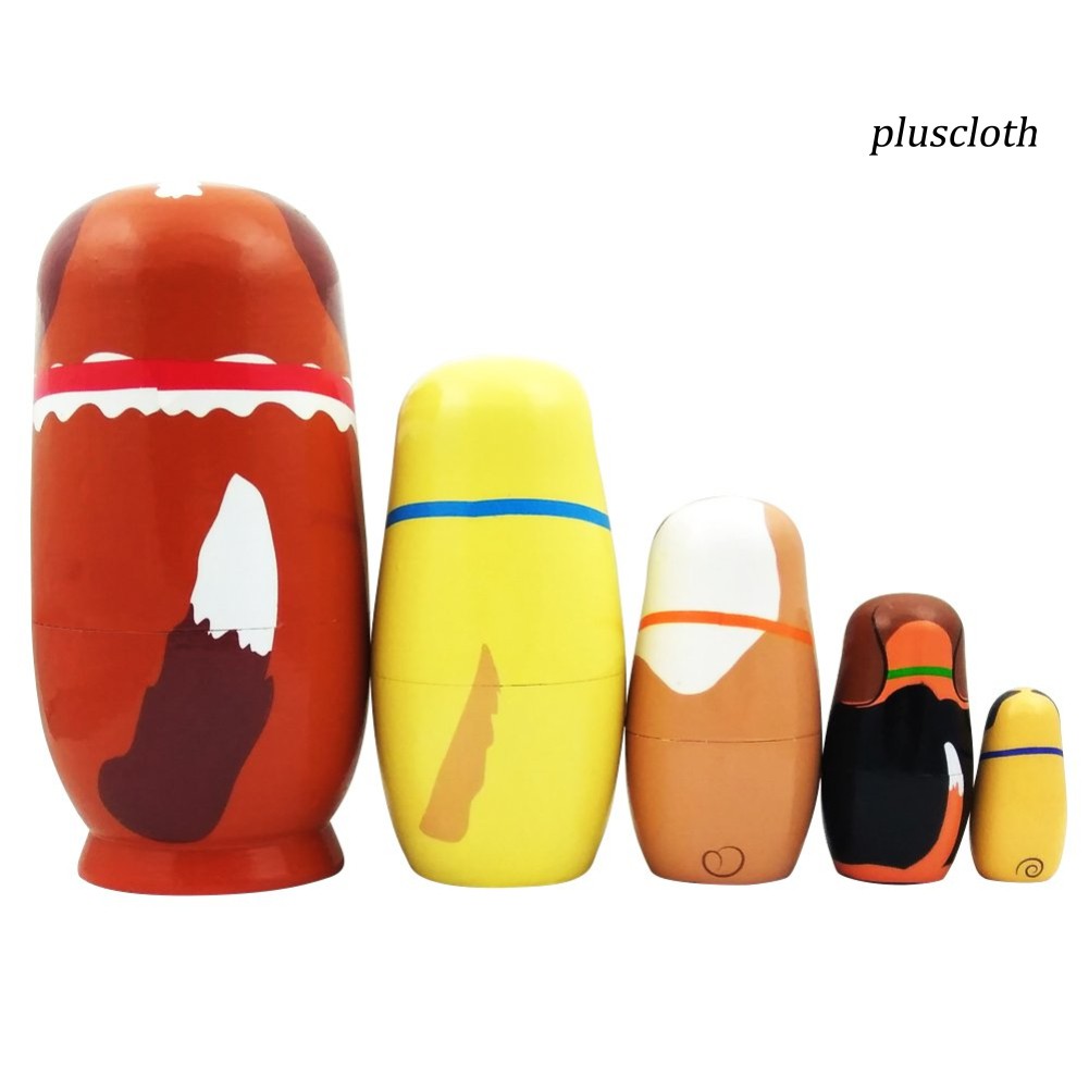 Bộ 5 Búp Bê Nga Matryoshka Bằng Gỗ Hình Chú Chó